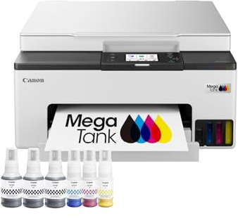 Canon MAXIFY GX1051 – Impresora Multifunción MegaTank a Color, Copiadora y Escáner A4 | Hogar y Oficina | Wi-Fi, Ethernet y USB | Inyección de Tinta | Incluye 6 Botellas de Tinta