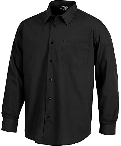Work Team Camisa de Manga Larga con un Bolso de Pecho. Hombre Negro 44