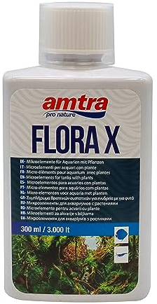 Amtra Flora X - Integratore di Ferro e microelementi per acquari, Fertilizzante per piante d'acquario, per acqua dolce, 300 ml