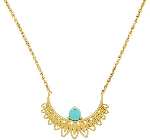Zeeme Gemstones Damen Halskette 925/- Sterling Silber 45cm Glänzend syn. Türkis gelb 358250251-1
