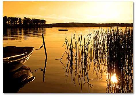 Mateju Modern Rug 3D Sky Print Area Rug Unique Carpet Bright Runner Non Slip Durable Flannel Mat for Entrance Living Room Bedroom Bathroom (60x90cm,reed lake)