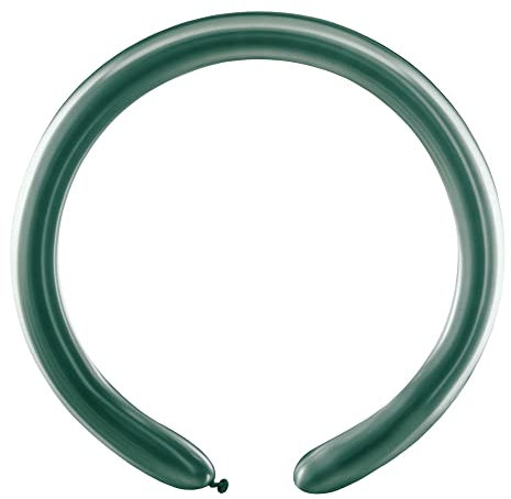 Busta 100 palloncini modellabili in lattice naturale Premium Quality D4 (Ø 5cm / 2), verde metallizzato