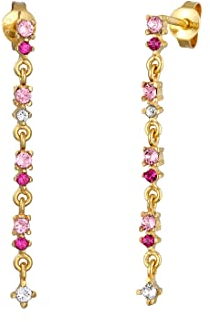 Elli Ohrringe Damen Ohrhänger Funkelnd mit Kristallen Pink in 925 Sterling Silber