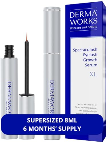 SPECTACULASH XL Wimpernserum Ohne Hormone – Lash Serum - Long Lashes Wimpernserum Wachstum Testsieger – Wimpern Serum Hormonfrei - Eyelash Booster Schnell Wachstum Lange Wimpern DERMAWORKS (8ml)