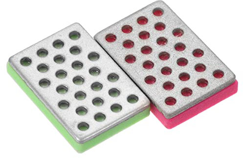 PATIKIL 2Pack 1.2x0.8 Fein/Extra-Fein Ski Snowboard Diamantstein Ski Kantenschleifer Diamant Kantenfeile Snowboard Schleifscheibe Fuchsia/Grün