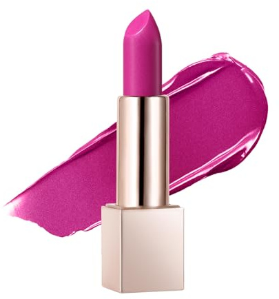 Beauty Searcher Metallic Shine Lipstick Trucco per labbra per donna Rossetti opachi vellutati Idratante No-Stick Cup Lip Makeup, Lunga durata Waterproof Shine Lip Gloss (Pink Lady)