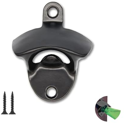 Ryaupy Gusseiserner Wandflaschenöffner - Bieröffner zur Wandmontage in Schwarz für Bar, Restaurant und Küche