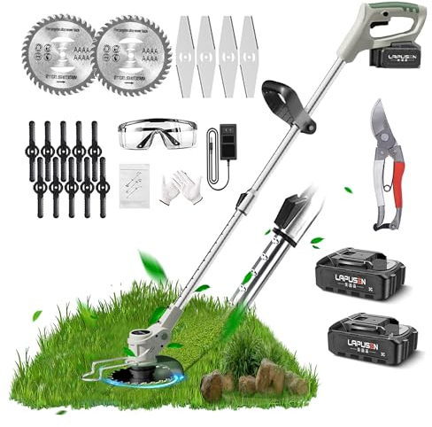 Jwdj Coupe Bordure sans Fil avec Batterie 21V par Pile avec Batterie 4 Types De Lames Bordure Pelouses Et Terres Agricoles, DIY Jardin, Soin du Pelouse