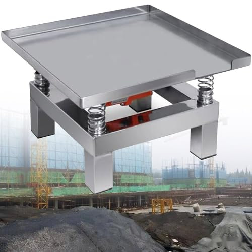 GEJLELDS Table Vibrante en Béton, Banc D'essai de Vibration électrique Plate-Forme de Vibration de Bloc D'essai en Acier Inoxydable,50 * 50cm