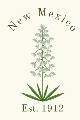 New Mexico State Flower, Yucca Flower Gift, Souvenir, Journal, Notebook for Nature Lovers, Collectors, Women, Teens, Young Adults: 120 white lined pages, 6x9