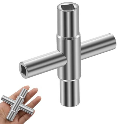 Entlüftungsschlüssel,4 Wege Multifunktionsschlüssel Schaltschrankschlüssel Vierkantschlüssel 8mm 7mm 4 Kant Schlüssel 4-Wege-Cross-Typ Multifunktionale Stahl,für Gas Wasser Stromzähler Box Schrank