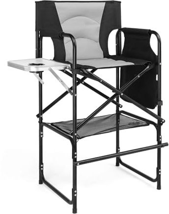 Bonnlo Directors Chair with Side Table & Storage bag, Folding Camping Chair | 79cm Seat Height for Adults, Sturdy & Comfortable