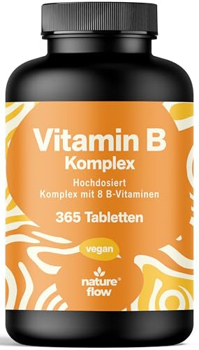 Vitamina B Complex – 365 Compresse – Complesso Vitamina B (B1, B2, B3, B5, B6, B7, B9, B12) con Co-Fattori Colina & Inositolo, Altamente Dosato, Vegano – Prodotto in Germania – Vitamine Gruppo B