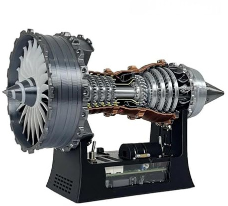Modello Motore Turbofan Trent 900, Kit Modello di Montaggio del Motore a Getto, Alta Simulazione Aereo Motore Modello, Stampante 3D Kit Motore Aerei (25cm / 11in)