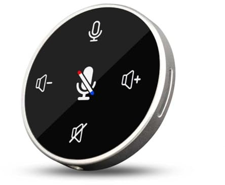 DaeAnjun System - Micrófono universal USB para conferencias con altavoz, omnidireccional, sensor táctil, silencio/volumen, adecuado para reuniones de zoom