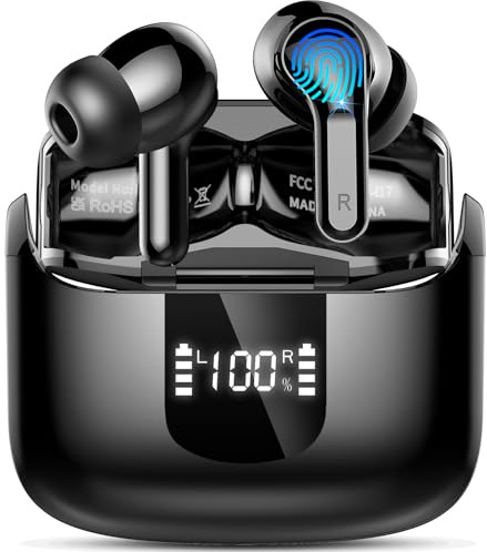 Bluetooth Kopfhörer, 50Std 2026 Kopfhörer Kabellos Bluetooth 5.4, 3D-Stereo Tiefer Bass Wireless Earbud, 4 ENC Noise Cancelling Mic, USB-C in Ear Ohrhörer, IP-X7 Wasserdicht Headphone Sport Gym Joggen