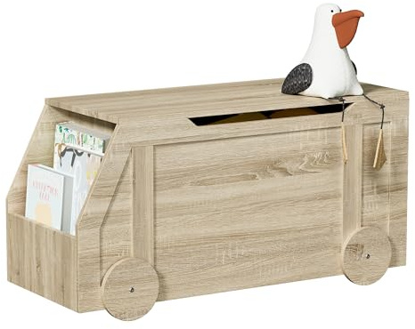 Hironpal Toy Box with Lid, Wooden Storage Trunk, Toy Chest Organizer, Shoe Bench for Hallway, Blanket Box Cabinet with Safety Hinge for Clothes, Kid Bedroom, Nursery & Living Room, Entryway, Playroom