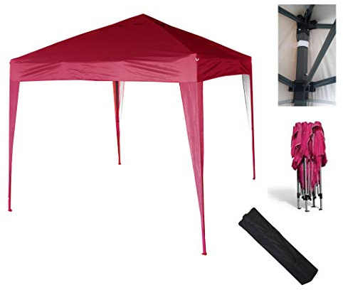 MCC 2 x 2 m Carpa, carpa de jardín, juego completo, tienda de fiesta, rojo