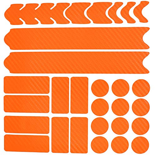 AlphaShield Cykelramsskydd för MTB och BMX, Lackskyddsfilm K099 K100, Kolfiberfilm (Kolfiber, orange)