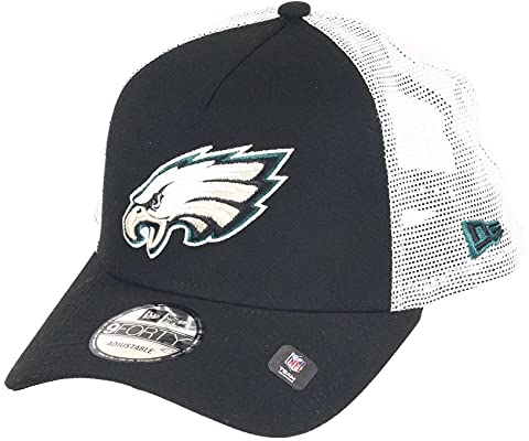 New Era Philadelphia Eagles NFL White Mesh Trucker 9Forty A-Frame Trucker Cap - One-Size