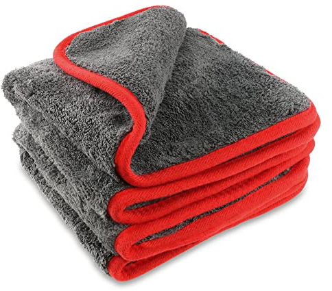 Bonorum 2X Paños de Limpieza de Microfibra con Borde Láser de 1200 g/m² 40x40cm Suaves y Absorbentes para el Cuidado del Coche