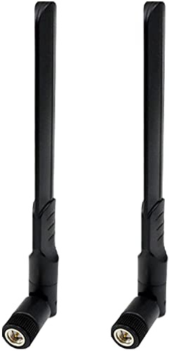 Fohevers 2-pack WiFi-antenn 2G/3G/4G WiFi-antenn SMA hanadapter roterbar 90° kontakt 5DBi rundstrålande Wifi-signalantenn för trådlös router