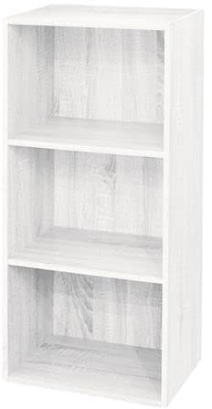 Gardenia Pronto Libreria Scaffale 3 Ripiani Bianco, Effetto Legno Frassinato