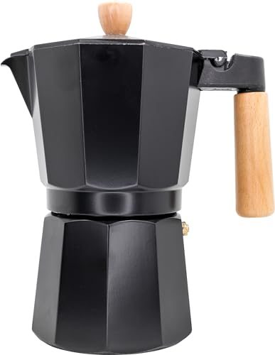 NERTHUS FIH 1253 Cafetera Italiana de Inducción 9 tazas Diseño Negro Madera