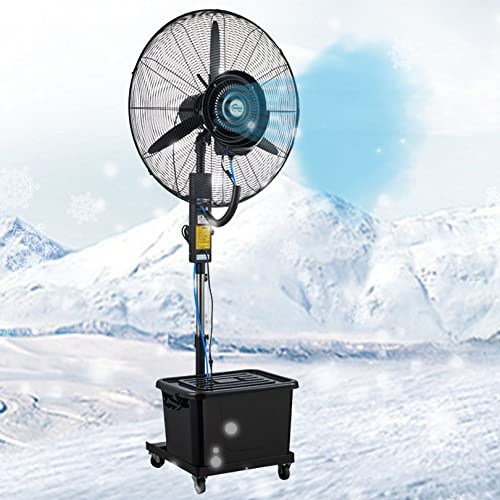 Ventola di nebulizzazione oscillante, Ventilatore a piedistallo con nebbia, 3 velocità, Serbatoio di grande capacità da 43 litri, Ventilatore esterno per patio, ristorante esterno