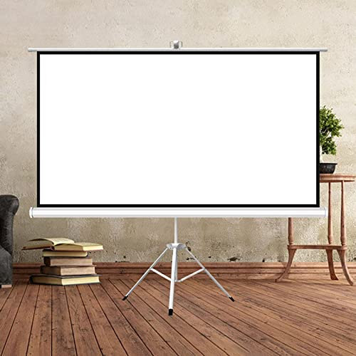 Pantalla de proyección con trípode 4:3/16:9 HD portátil, Ligera, Independiente, Plegable, Pantalla de proyección de películas para Interiores y Exteriores, Soporte ajust (100inch 16:9