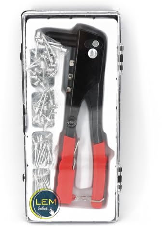 Estuche de remachadora manual con pinza de remache con un surtido de 100 remaches ciegos