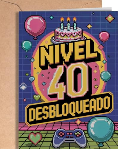 Tarjeta de 40 Cumpleaños - Tarjeta de Felicitación Graciosa para alguien que cumple 40 años - Regalo Original para 40 Cumpleaños para él, ella, hombre, mujer, mejor amigo, amiga - EU 134