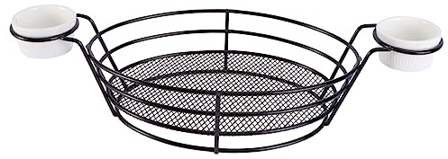 Healifty Porta- in Acciaio Inossidabile Nero, Contenitore Per Patatine Fritte, Mini Recipiente Per Alimenti, Utensile Per Ristoranti e Uso Domestico