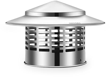 110 Mm Chimney Cap, Chimney Hood Roof, Stainless Steel Roof Cowl, Chimney Cowl Tube Exhaust Hood Suitable for 110mm Flue Pipe