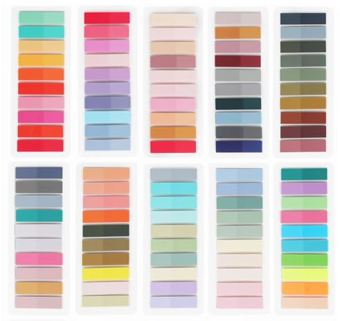 2000 Pcs Book Tabs for Annotating, Sticky Tabs Transparent Small Sticky Notes Flags, Colorful Morandi Page Markers for Notebooks, Multi-Colored Writable and Repositionable Book Flags Strip
