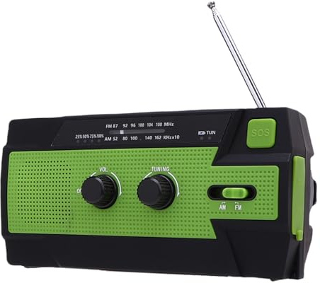 Luocute Radio d'urgence FM AM 4000mAh Hand Crank Solar Solar Radio Portable avec Lampe de Poche à LED Capteur de Mouvement de Lecture de Lampe Power Bank Téléphone Chargeur pour