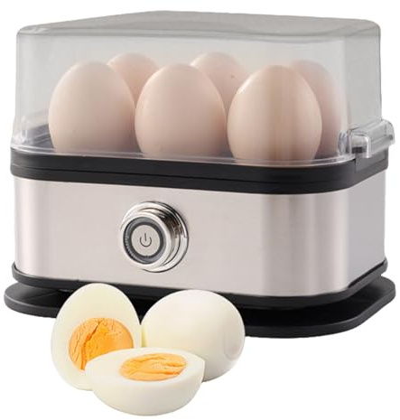 Hervidor De Huevos Eléctrico - Tapa Transparente Eléctrica - Cocedor con Apagado Automático | Para Cocinar Huevos Pasados Duros Tortillas Sándwiches Cocina Hogar Apartamento Hotel Camping Desayuno Alm