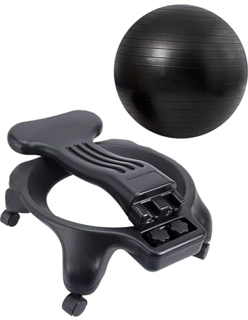 Stol med yogaboll Stor träningsboll för att sitta vid skrivbord, uppblåsbar yogabollstol för graviditet och förlossning, träningsbollstolar med fotpump och universalhjul(Black)