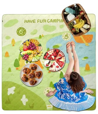 Coperta da picnic, lavabile con tracolla per il trasporto, grande coperta da picnic a tema gioco, per stadio, festival musicali, spiaggia, soggiorno, prato, cortile