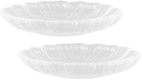 OSOLADY Platillos de Vidrio Transparentes para Té y Café 2 Piezas, Posavasos Decorativos Diseño Redondo y Texturizado, Aptos para Hogar, Restaurantes y Salón de Té Reutilizable