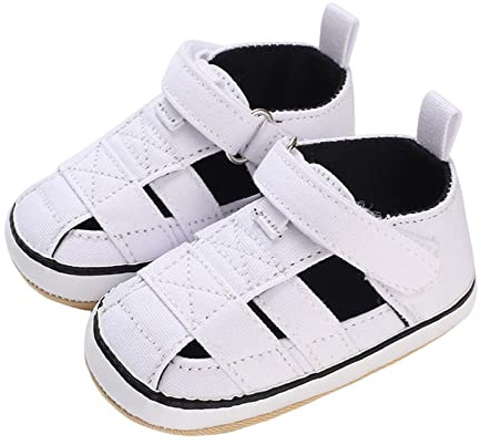 Generisch Sandali per bambini, traspiranti, con chiusura in , comode scarpe per imparare a camminare, per ragazzi e ragazze, bianco, 22 EU