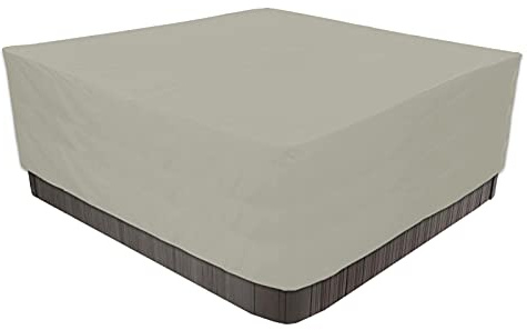 Bache Spa Vattentätt skydd, dammtätt och vindtätt badtunna skydd för utomhusjacuzzi, Bei, 244 x 244 x 90 cm – premium Quali spa-skydd för din terrass
