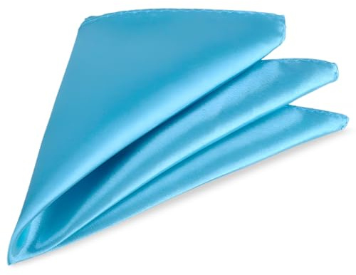 Trimming Shop Turquoise Men's Pocket Square Plain Suit Handkerchief