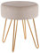 Duhome Sitzhocker Schminkhocker Samt Hocker Runder Ottoman Hocker Gepolsterter Hocker mit Metallbeine für Schminktisch Wohnzimmer Schlafzimmer, Beige