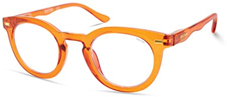 Kenneth Cole REACTION KC1500-B Round Blue Light Blocking Eyewear Frames, Shiny Dark Brown, 45mm