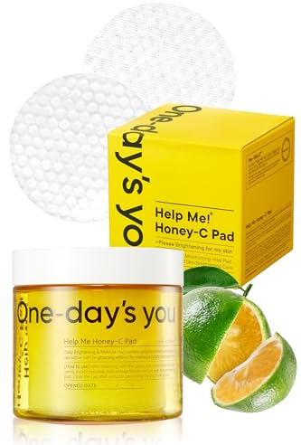 ONE-DAY’S YOU Help Me Honey Glow-C Pad | Face Toner Pads Korean Skin Care | Blemish Pads for Face Cleansing | Facial Cleansing Pads Korean Skin Care Products | Vita C Toner Pads for Face (60 sheets)