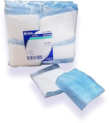 Eurovit Bleu Pansements absorbants non stériles - 10 x 15 cm - Sachet de 50
