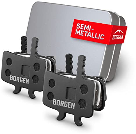 Borgen 2 Paires de Plaquettes de Frein vélo - Convient pour Juicy 3/5/7, Carbon, Ultimate - Semi-Métallique Compatible avec Les Plaquettes de Frein AVID BB7