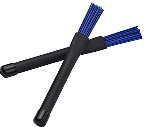HUIOP Bâton de Tambour, 2pcs Drum Stick Drum Brush 1 Paire de rétractables pour Batterie Jazz Drum 15pcs Brosses en Nylon,Brosse à Tambour