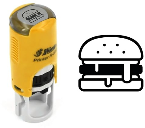 Tampon burger | Cachet encreur carte de fidélité | 11mm | Restaurant | Hamburger stamp ink